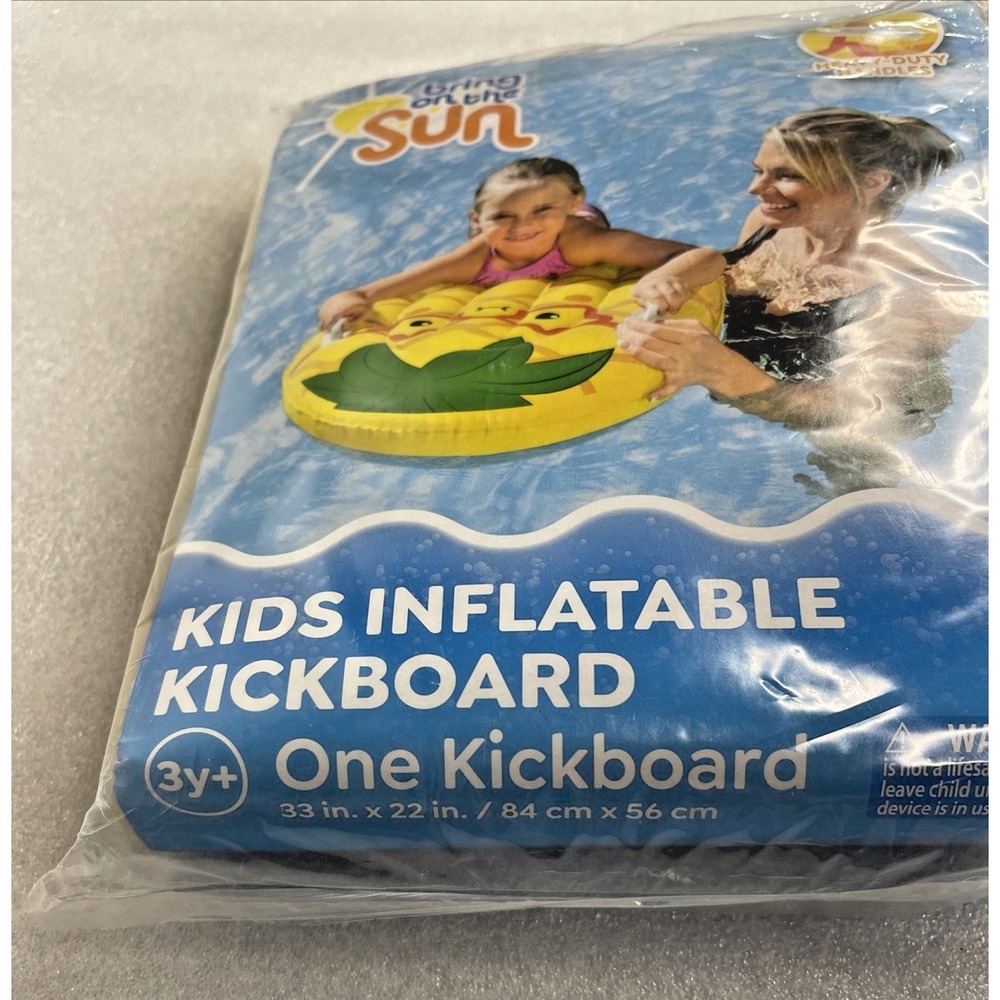 Bring on the Sun Inflatable Kick Board Kids Boogie Board‎ with Handles Pineapple - Picture 5 of 7
